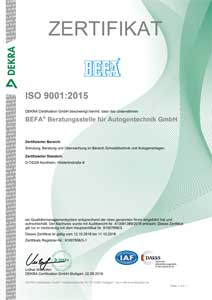 Dekra Siegel ISO 9001:2008